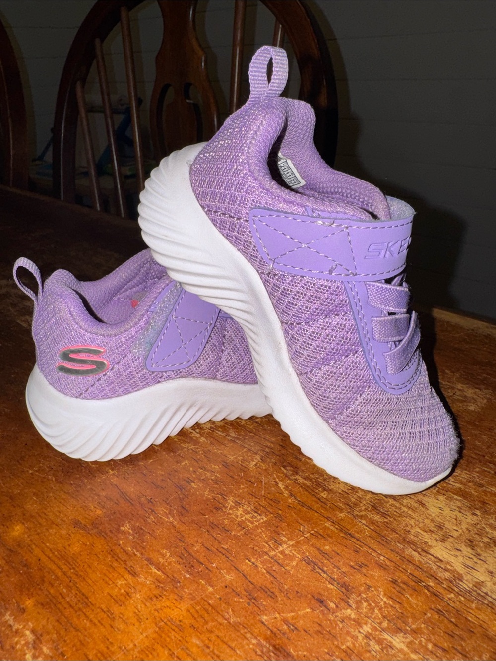 Toddler Girls Sketchers Velcro Purple Sneakers